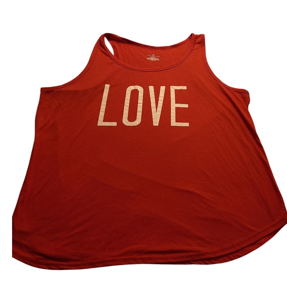 Bobbie Brooks Red LOVE Graphic Tank Top Sleeveless Scoop Neck 3X Classic NWOT
